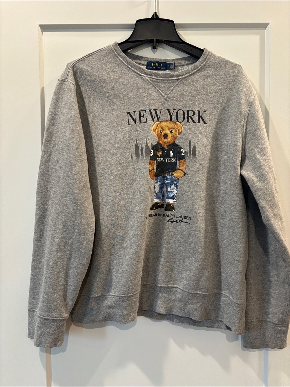 Polo by Ralph Lauren Heather Gray New York Bear Graphic Crewneck